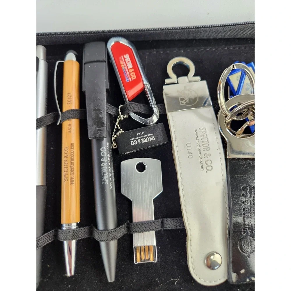 Salesmen sample zipper case Pens Spector & Co. Collection Marker USB Keychains‎